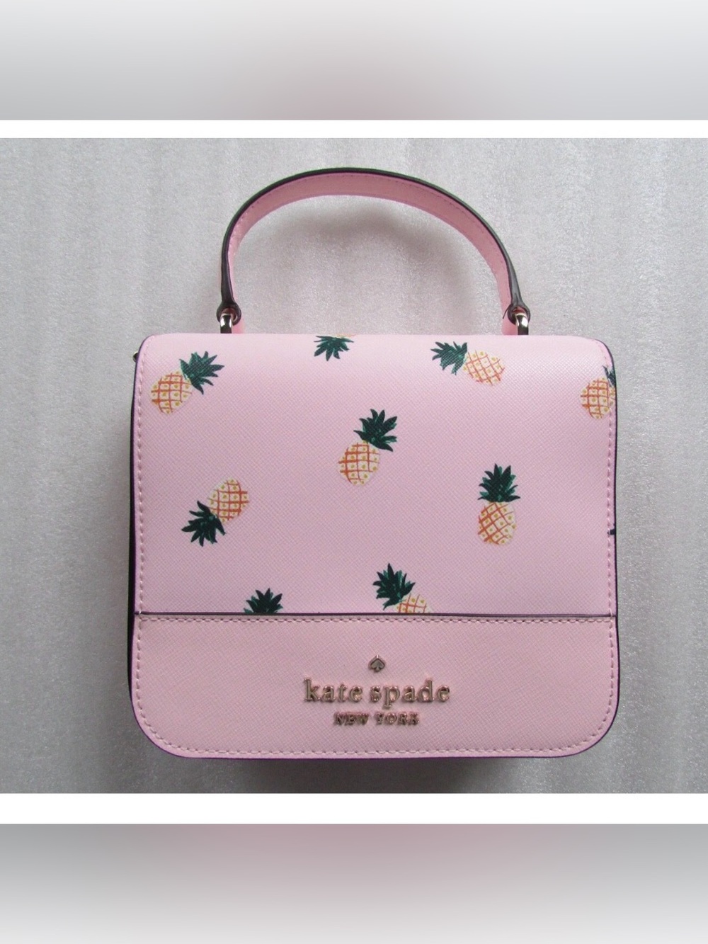 kate spade Pink Pineapple Print Top-Handle Satchel